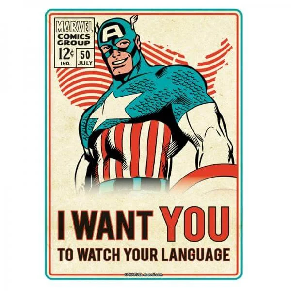 Tin Sign Small - Marvel Captain America Afbeelding 1