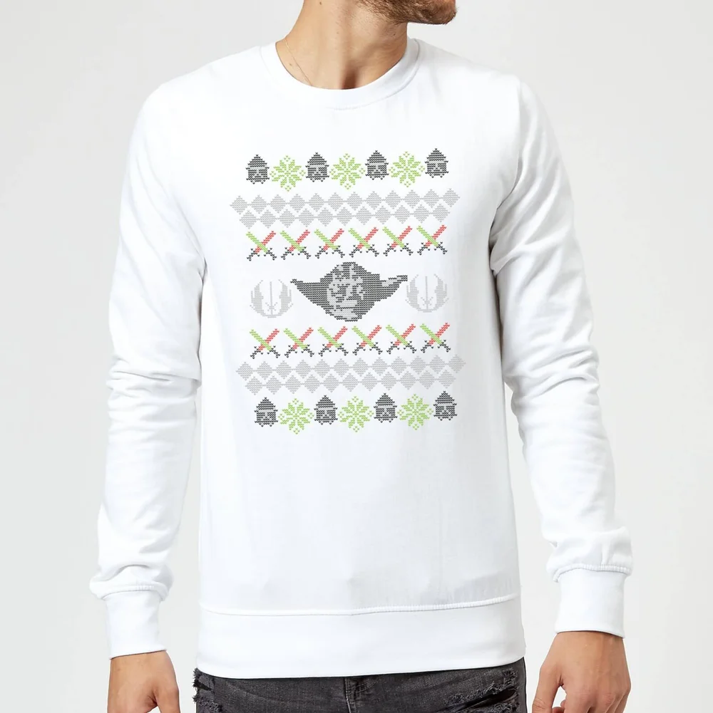 Star Wars Yoda Kersttrui - Wit - S Afbeelding 1
