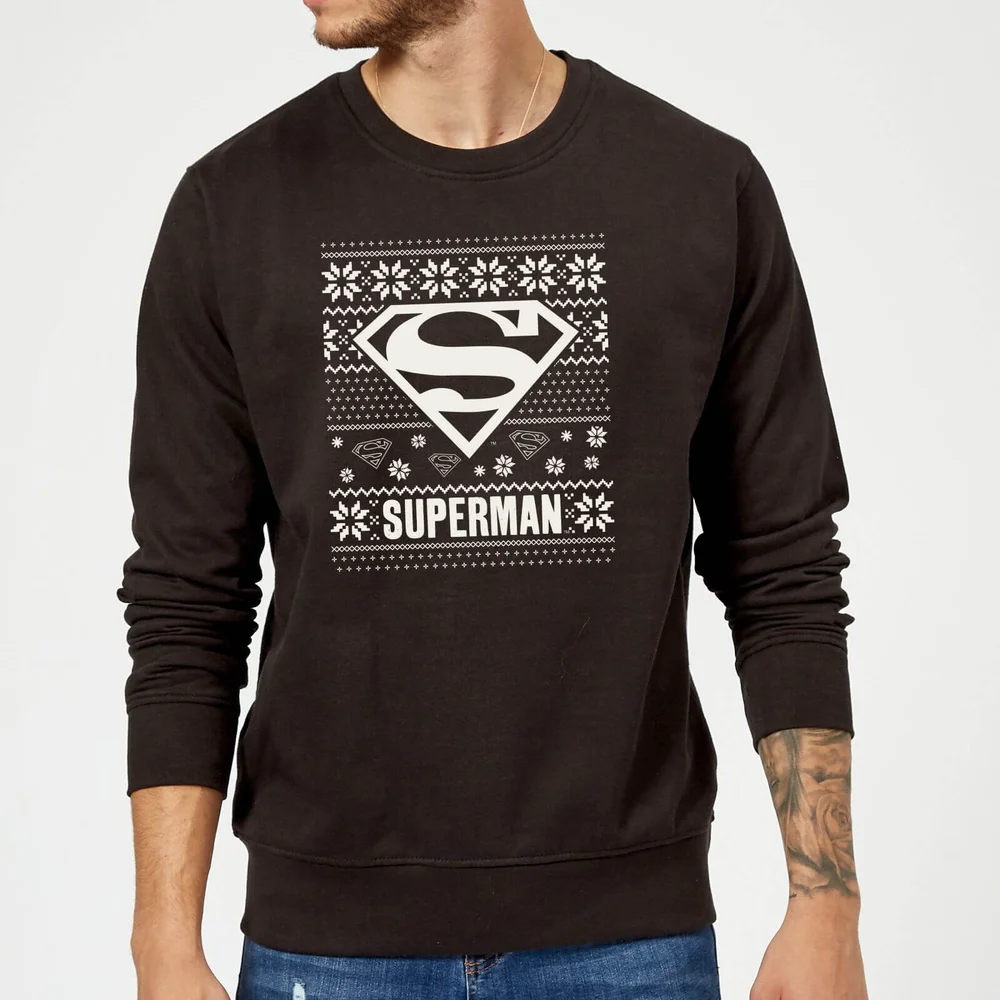 DC Comics Superman Logo Kersttrui - Zwart - S Afbeelding 1