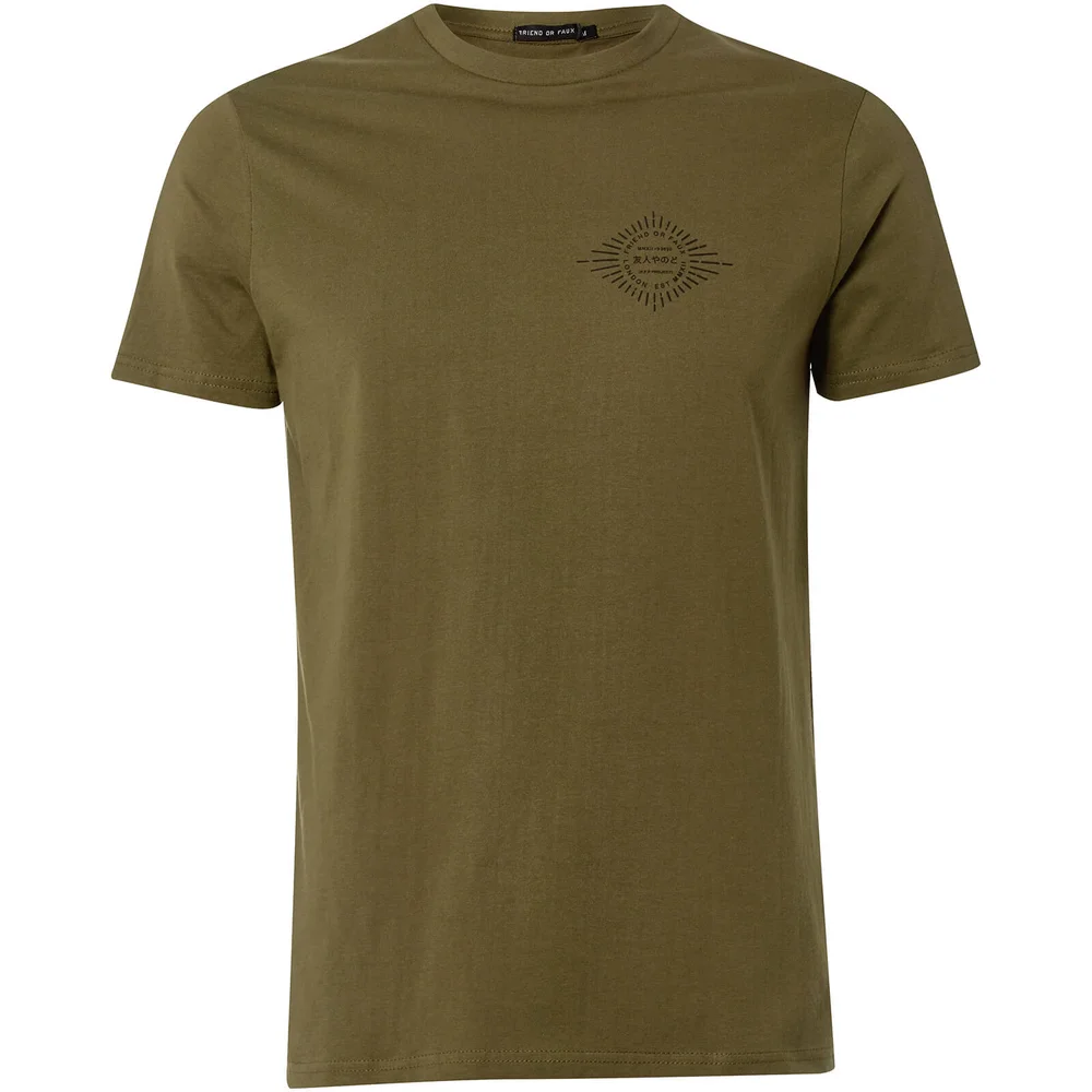 Friend or Faux Men's Ginko T-Shirt - Khaki - S - Groen Afbeelding 1