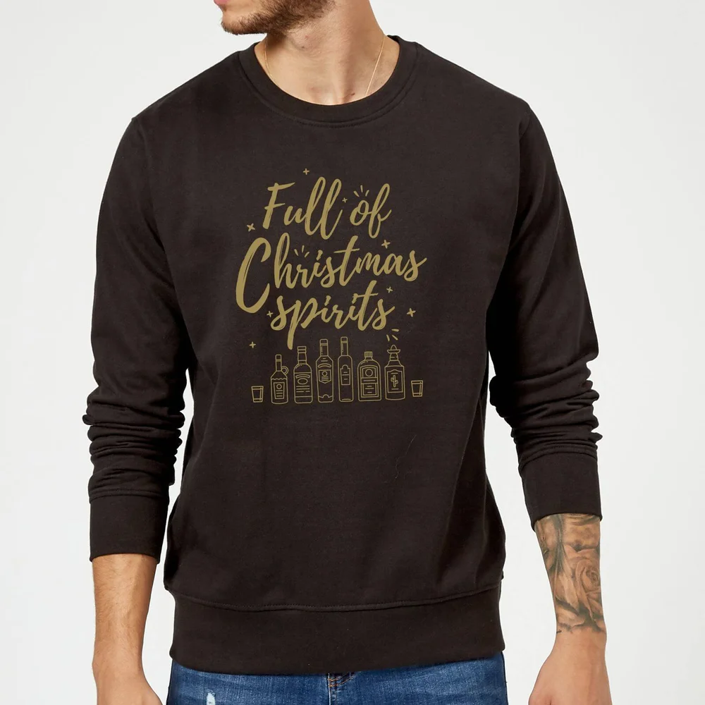 Full Of Christmas Spirits Sweatshirt - Black - S Afbeelding 1