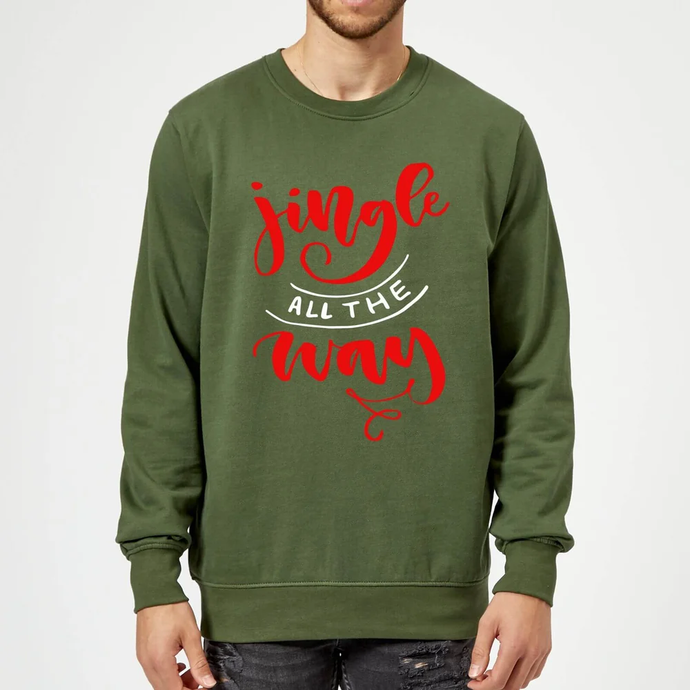 Jingle all the Way Sweatshirt - Forest Green - S - Kelly Green Afbeelding 1