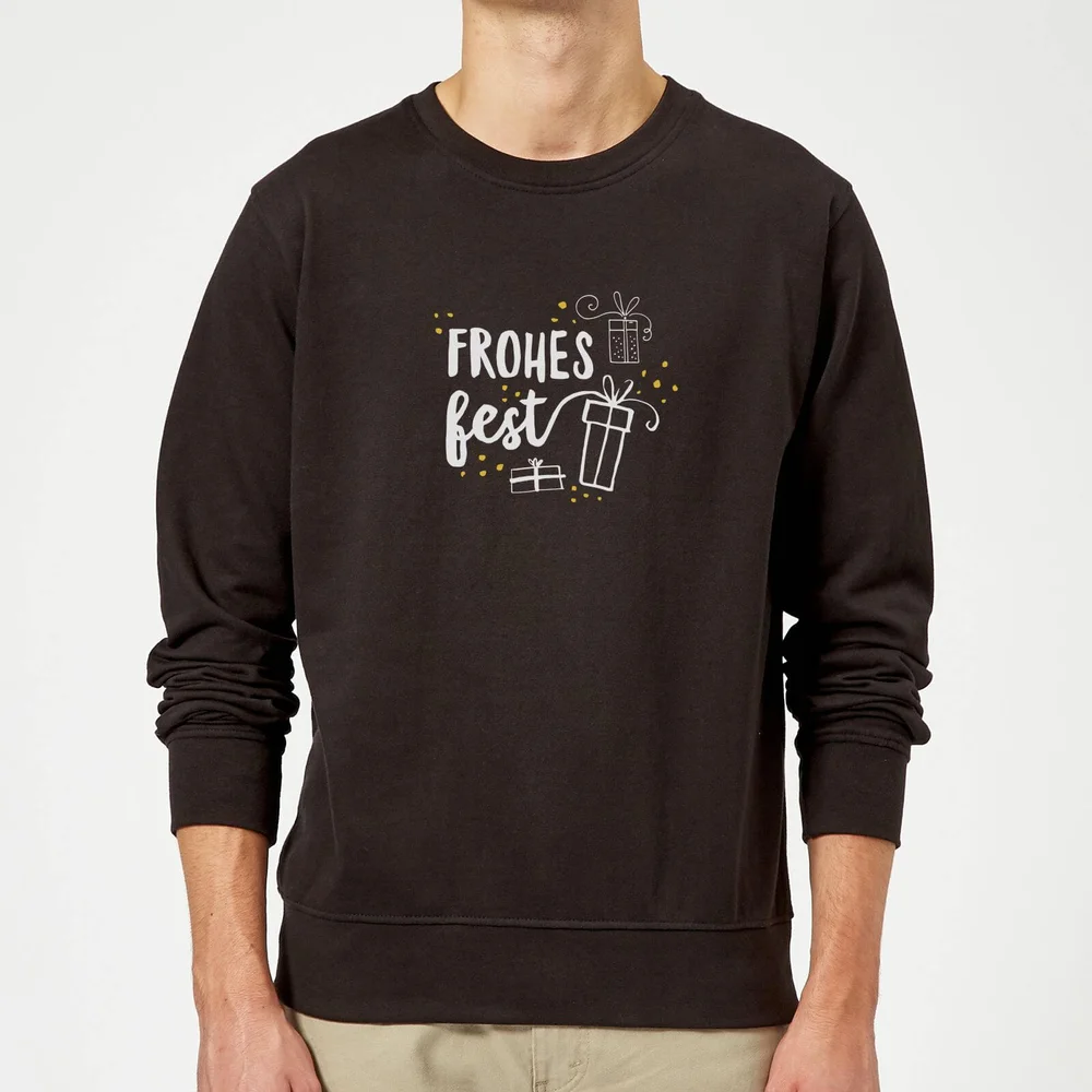 Frohes Fest Sweatshirt - Black - S - Zwart Afbeelding 1