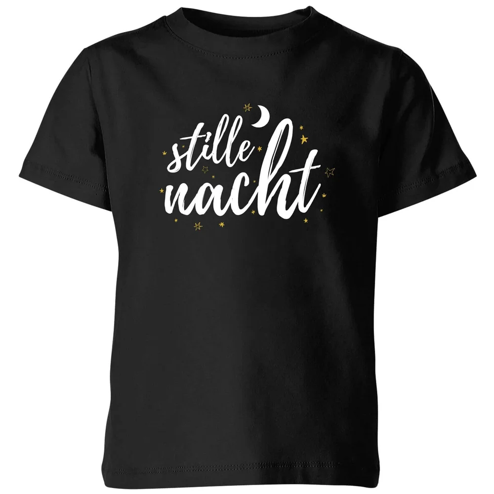Stille Nacht Kinder T-Shirt - Zwart - 98/104 (3-4 jaar) - Zwart Afbeelding 1