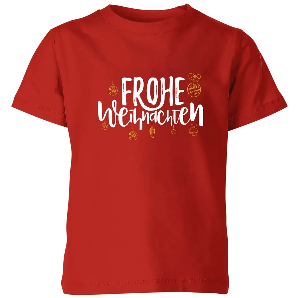 Frohe Weihnachten Kids' T-Shirt - Red - 98/104 (3-4 jaar) - Rood Afbeelding 1