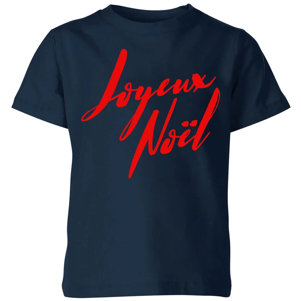 Joyeux Noel Holly Jolly international Kids' T-Shirt - Navy - 98/104 (3-4 jaar) - Navy blauw Afbeelding 1
