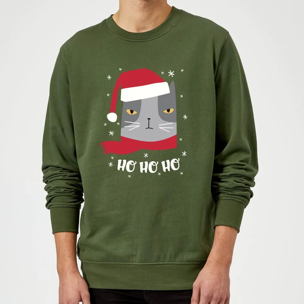 Ho Ho Ho Sweatshirt - Forest Green - S Afbeelding 1