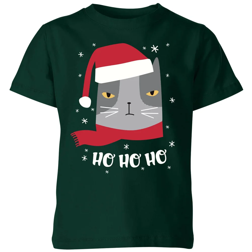 Ho Ho Ho Kids' T-Shirt - Forest Green - 98/104 (3-4 jaar) - Forest Green Afbeelding 1