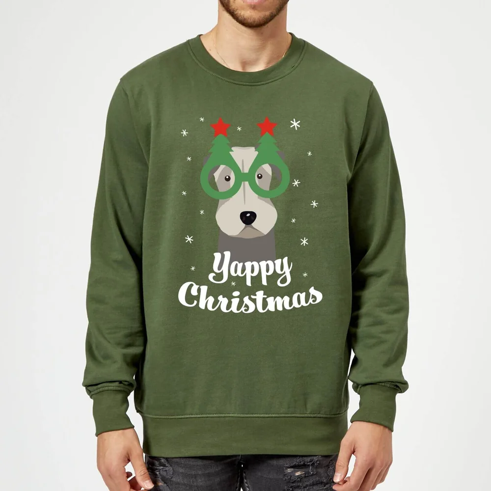 Yappy Christmas Sweatshirt - Forest Green - S - Kelly Green Afbeelding 1