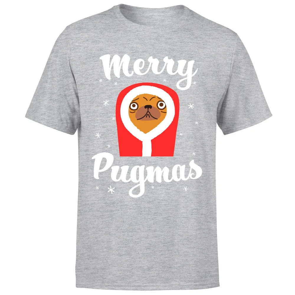Merry Pugmas T-Shirt - Grey - S - Grijs Afbeelding 1