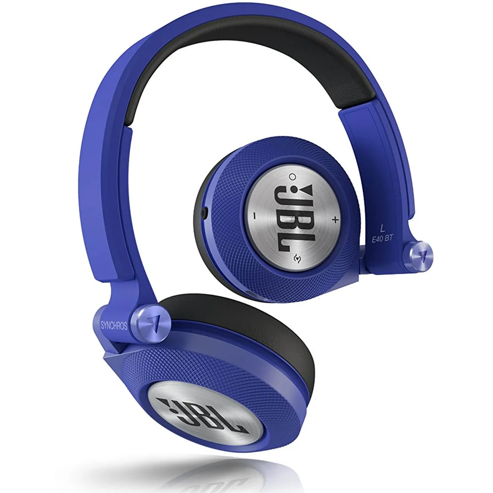 JBL Syncros E40BT Bluetooth On Ear Headphones - Blue Afbeelding 1