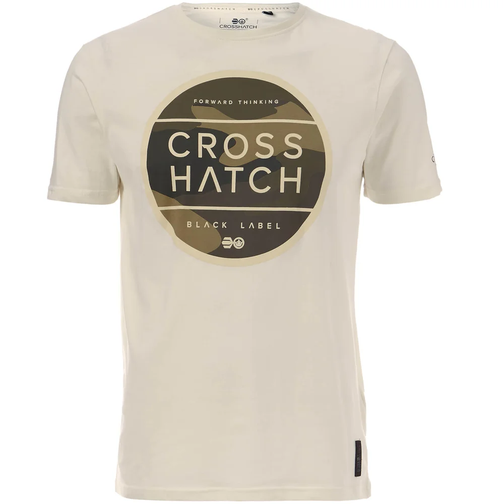 Crosshatch Men's Watkins T-Shirt - Vaporous Grey - S - Wit Afbeelding 1