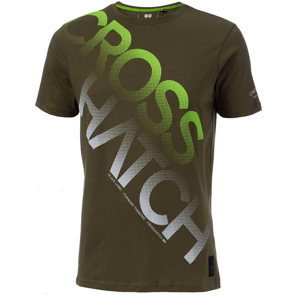 Crosshatch Men's Letterman T-Shirt - Beetle - S - Groen Afbeelding 1