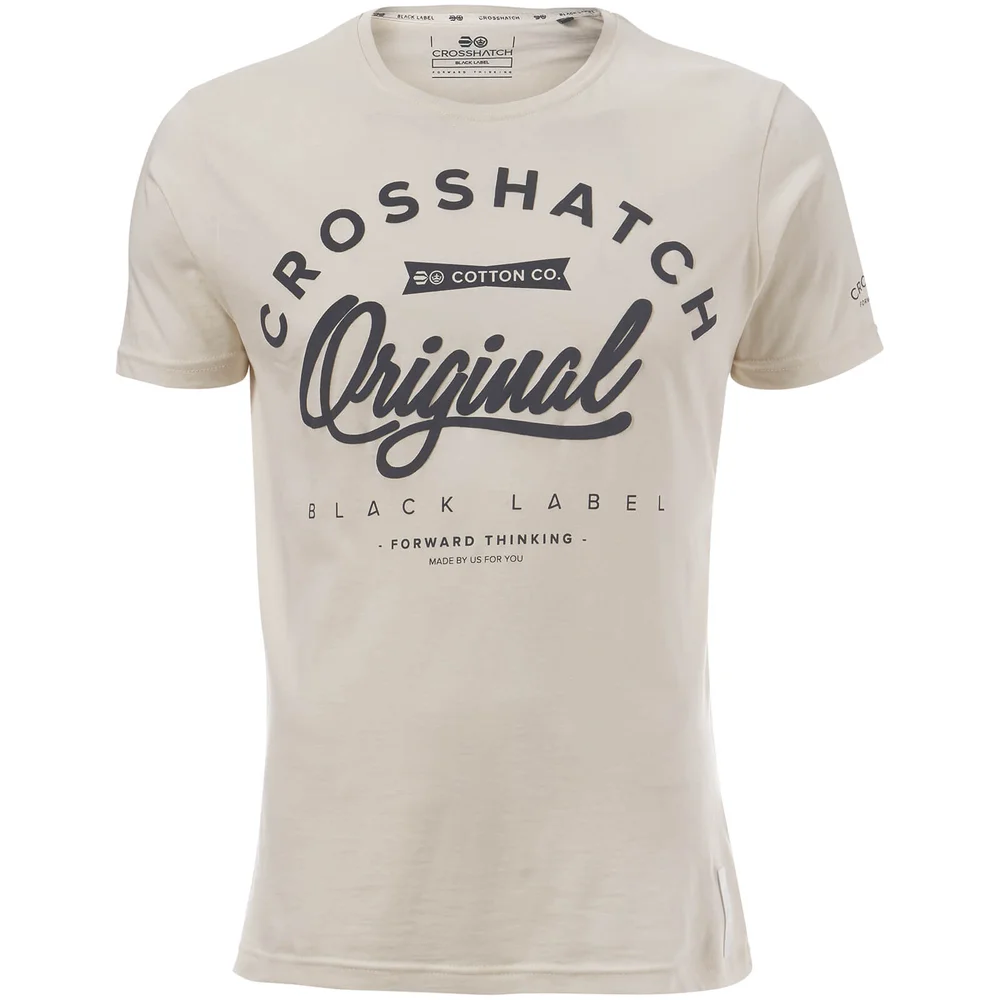Crosshatch Men's Freemans T-Shirt - Vaporous Grey - S - Wit Afbeelding 1