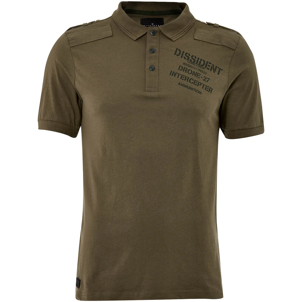 Dissident Men's Mazo Shoulder Panel Polo Shirt - Amazon Khaki - S Afbeelding 1