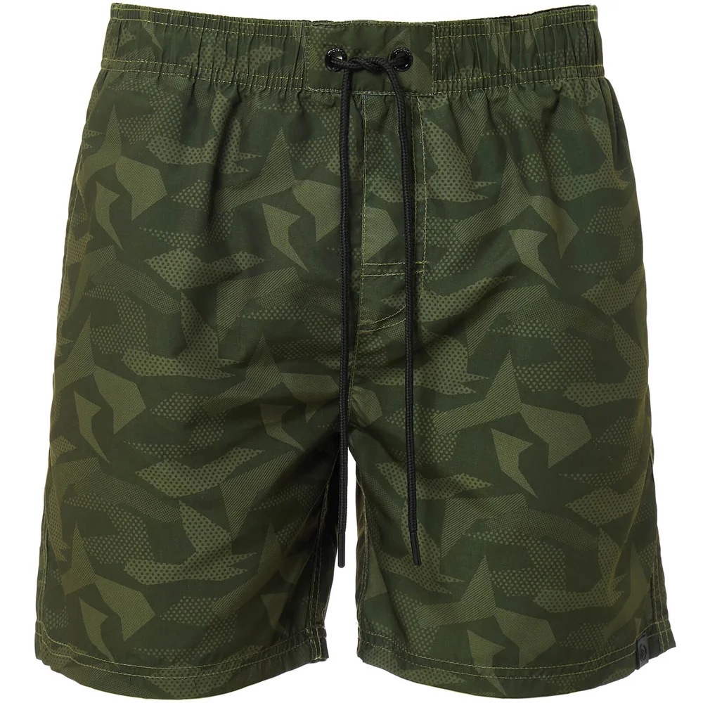 Dissident Men's Rico Swim Shorts - Khaki Camo - S - Groen Afbeelding 1