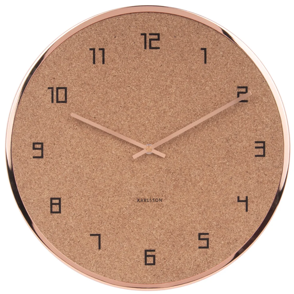 Karlsson Modest Cork Wall Clock - Copper Afbeelding 1