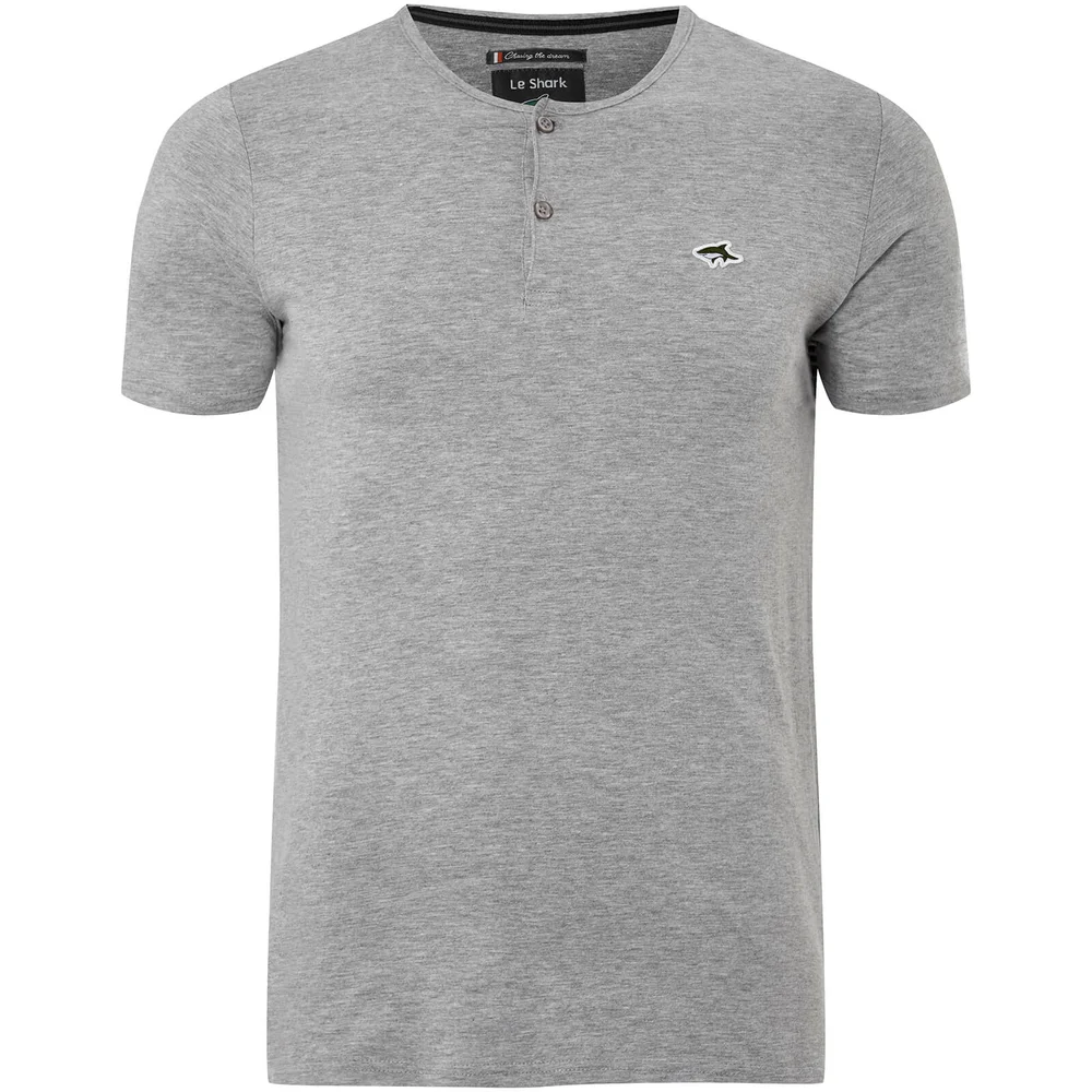 Le Shark Men's Cook Button Neck T-Shirt - Light Grey Marl - S Afbeelding 1