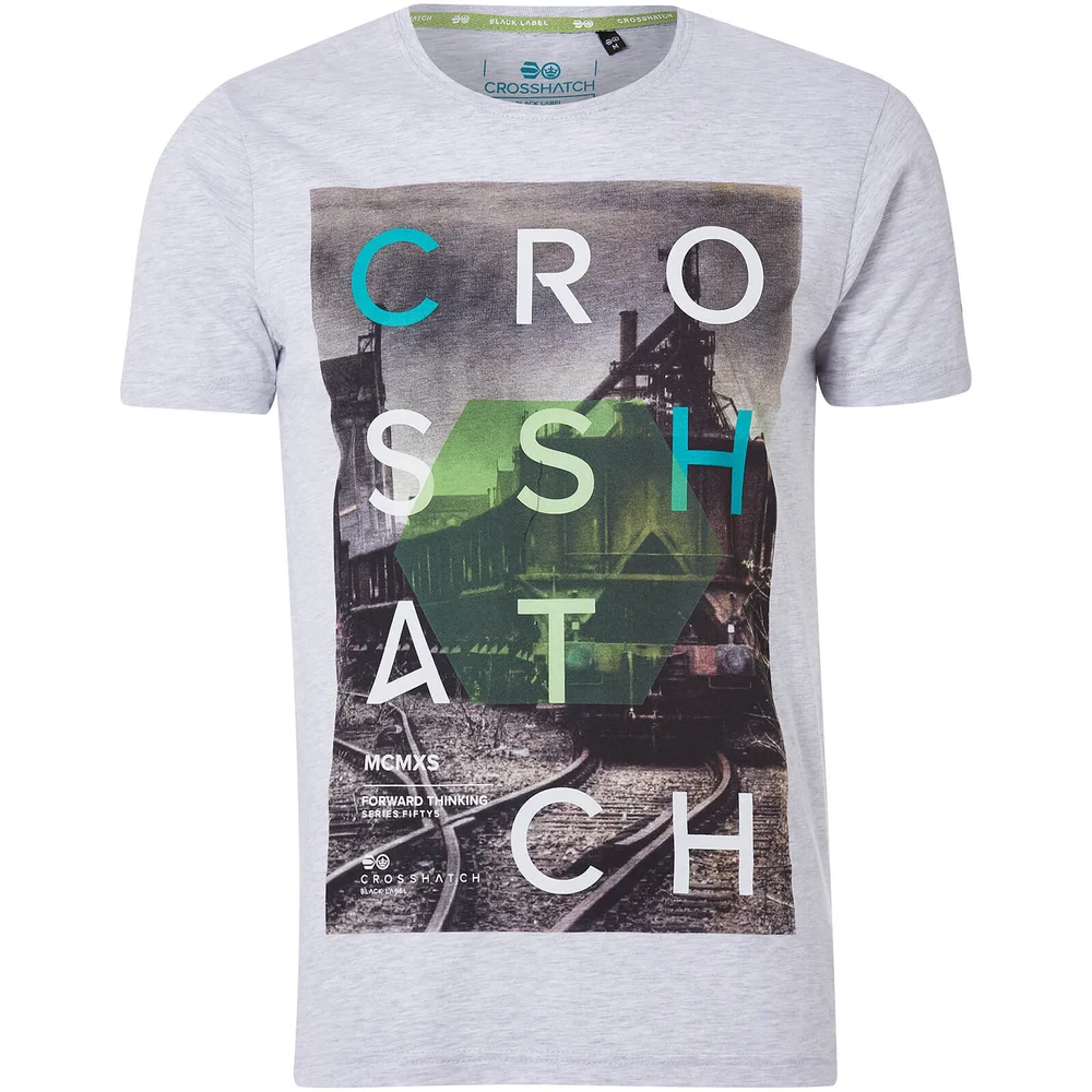 Crosshatch Men's Silverstreak T-Shirt - Light Grey Marl - S - Grijs Afbeelding 1