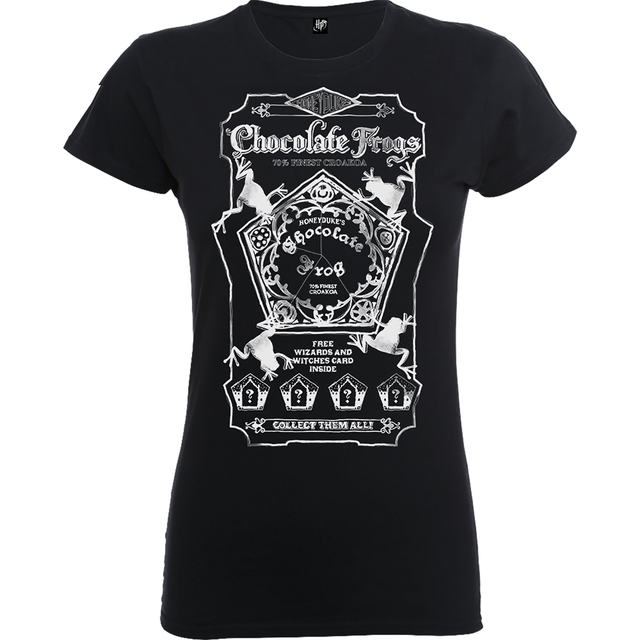 Harry Potter Honeydukes Chocolate Frogs Dames T-shirt - Zwart/Wit