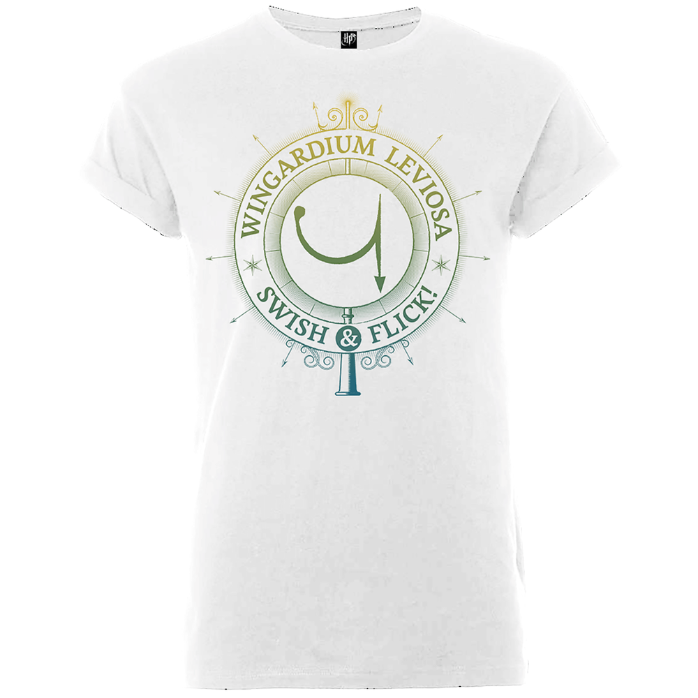 Harry Potter Wingardium Leviosa Swish & Flick Heren T-shirt - Wit - S Afbeelding 1
