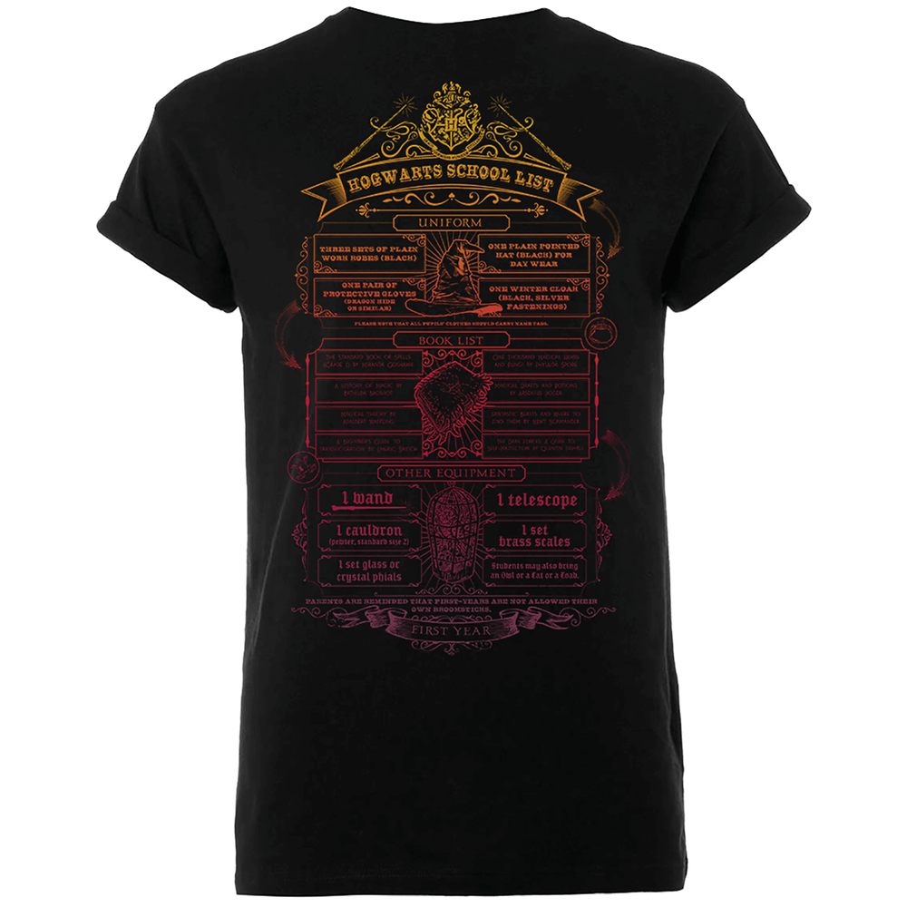 Harry Potter Hogwarts School List Heren T-shirt - Zwart - S Afbeelding 1
