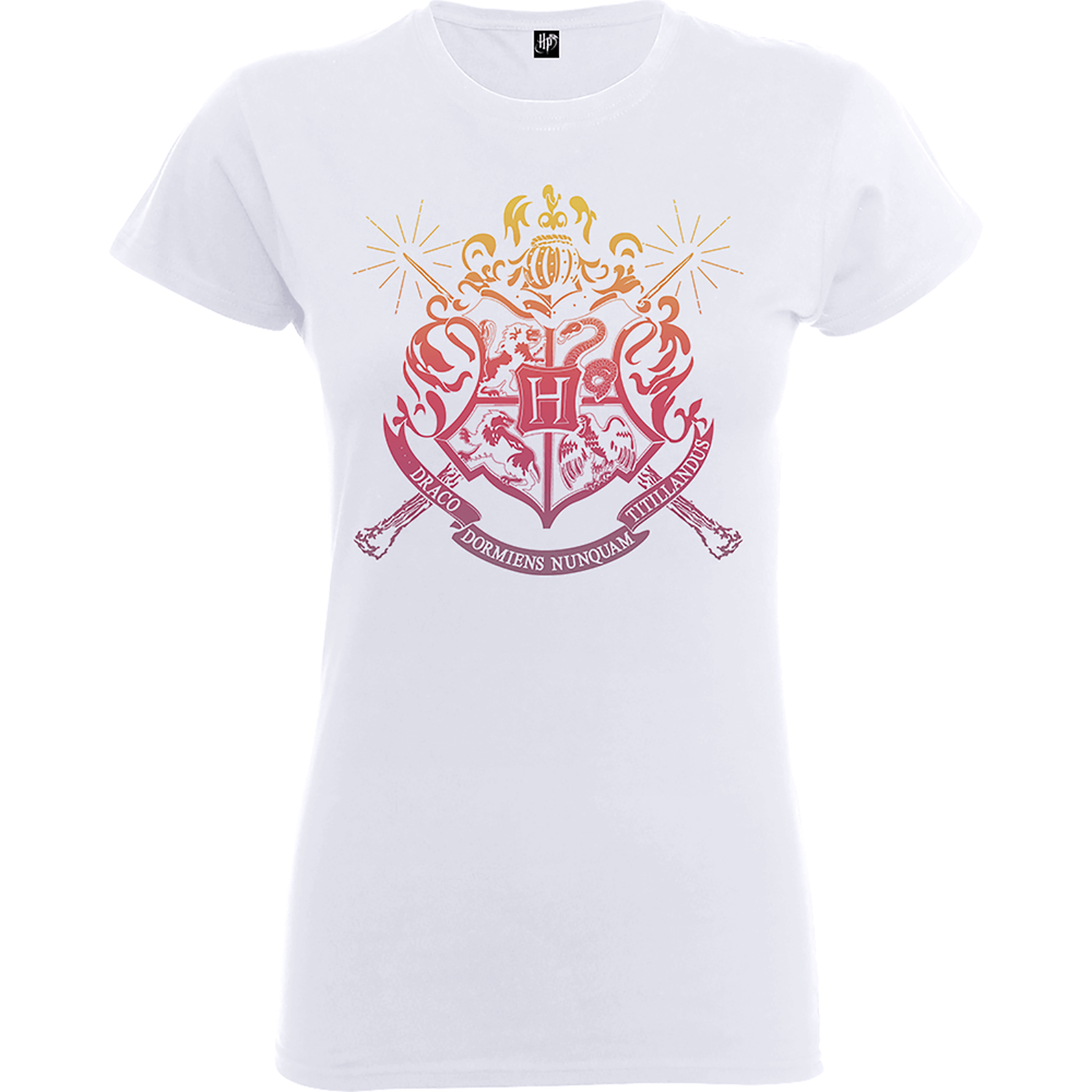 Harry Potter Hogwarts Dames T-shirt - Wit - S Afbeelding 1
