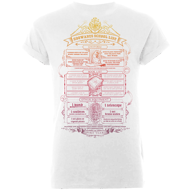 Harry Potter Hogwarts School List Heren T-shirt - Wit