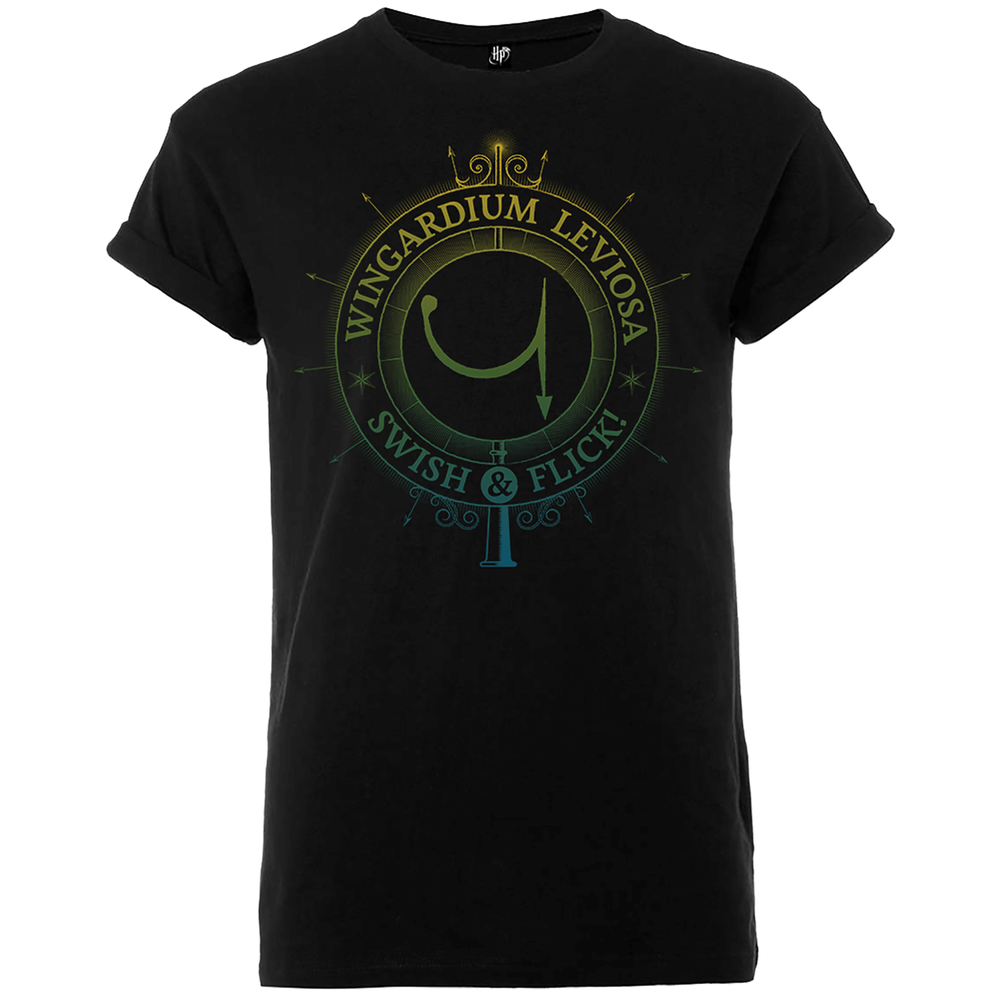 Harry Potter Wingardium Leviosa Swish & Flick Heren T-shirt - Zwart - S Afbeelding 1