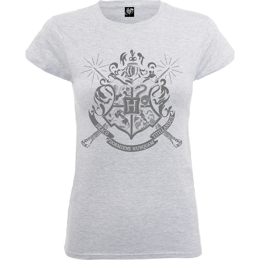 Harry Potter Hogwarts Dames T-shirt - Grijs - S Afbeelding 1