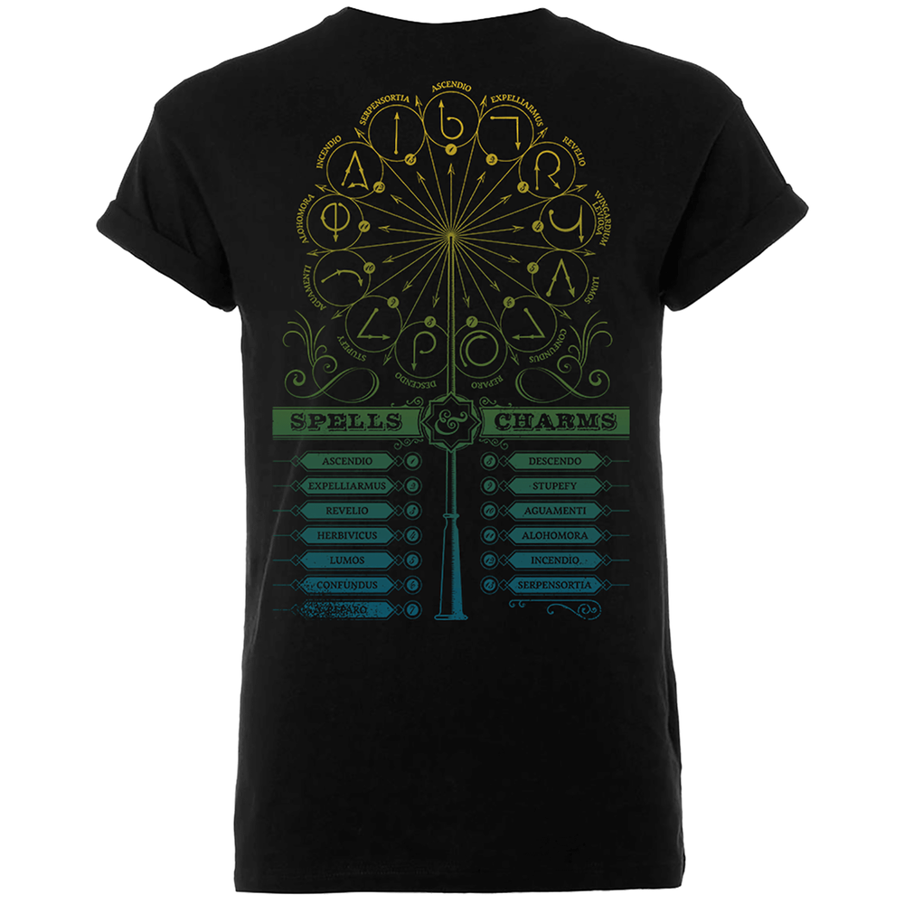 Harry Potter Spells And Charms Heren T-shirt - Zwart - S - Zwart Afbeelding 1