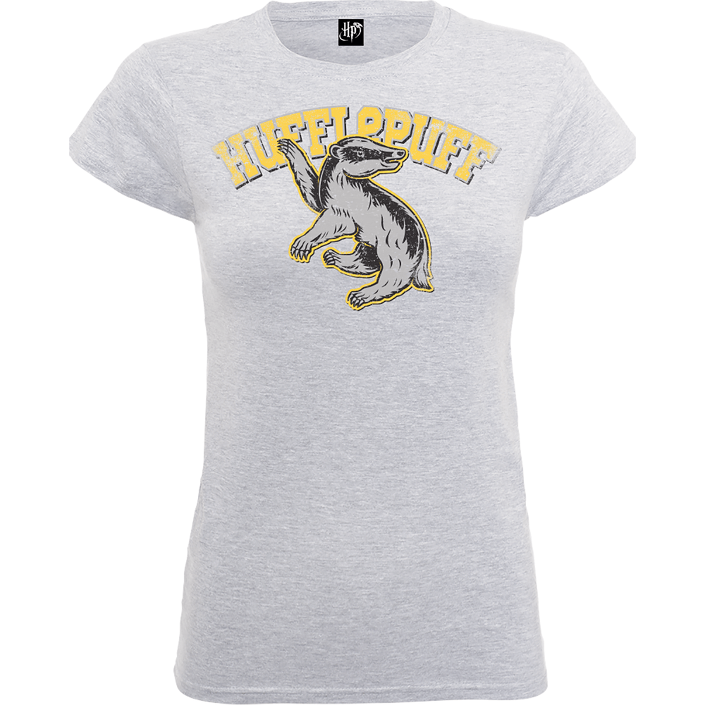 Harry Potter Hufflepuff Dames T-shirt - Grijs - S Afbeelding 1