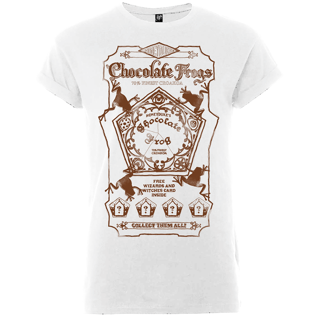 Harry Potter Honeydukes Chocolate Frogs Dames T-shirt - Wit/Bruin