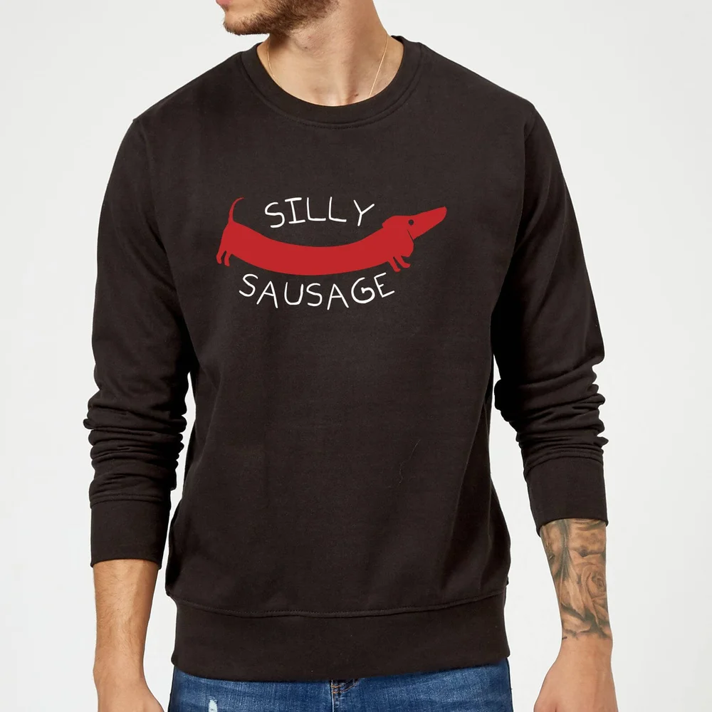 Silly Sausage Sweatshirt - Black - S - Zwart Afbeelding 1