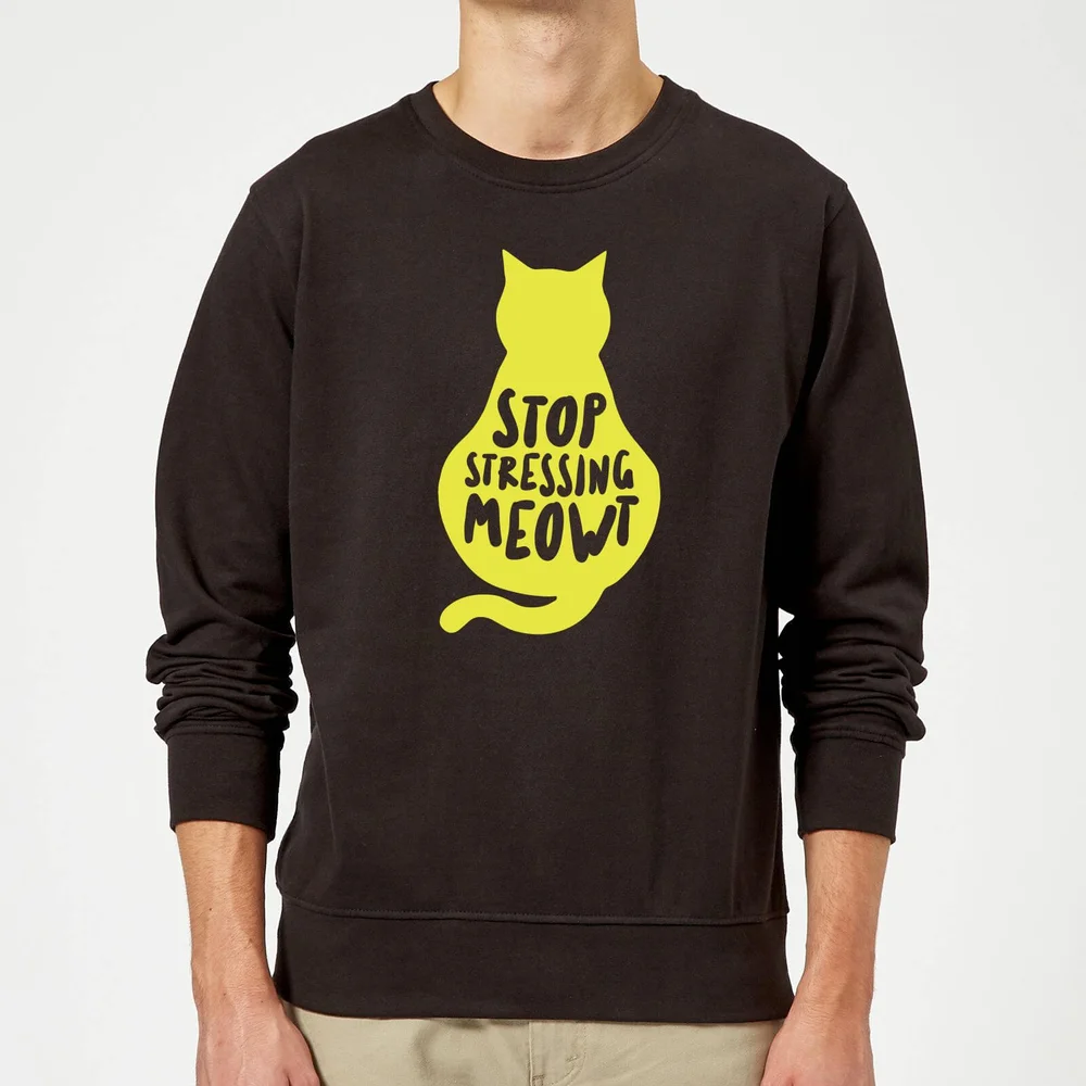 Stop Stressing Meowt Sweatshirt - Black - S - Zwart Afbeelding 1