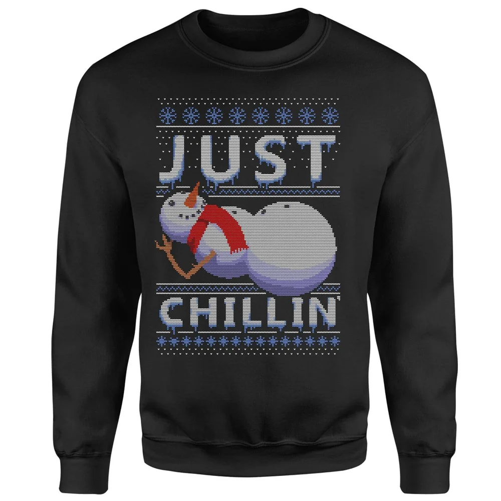 Just Chillin Kersttrui - Zwart - S Afbeelding 1