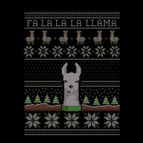 Fa La La La Llama Dames T-Shirt - Zwart