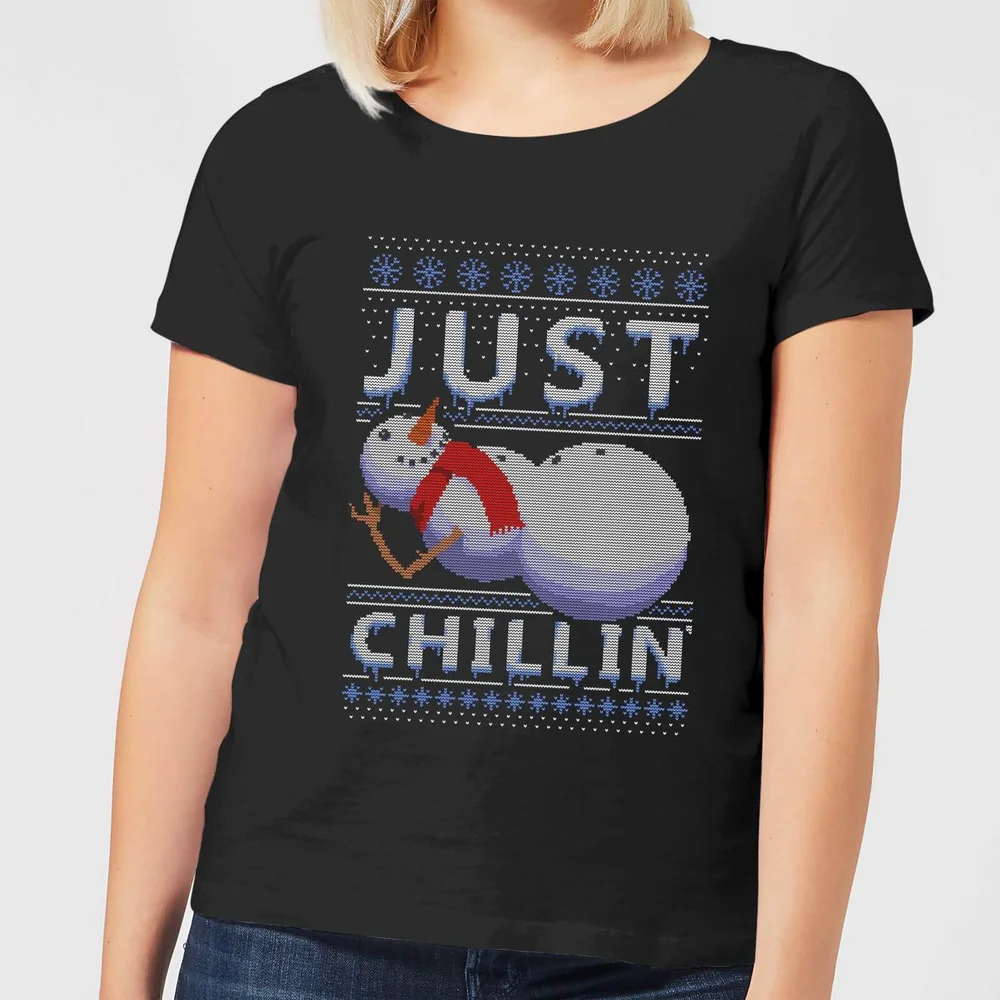 Just Chillin Dames T-Shirt - Zwart - 3XL Afbeelding 1