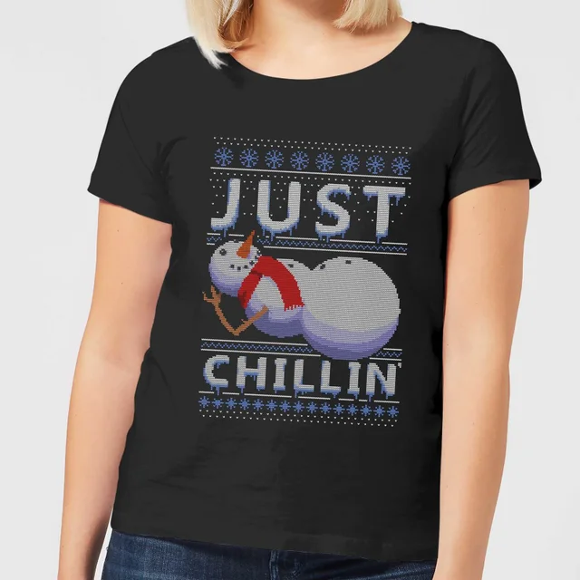 Just Chillin Dames T-Shirt - Zwart