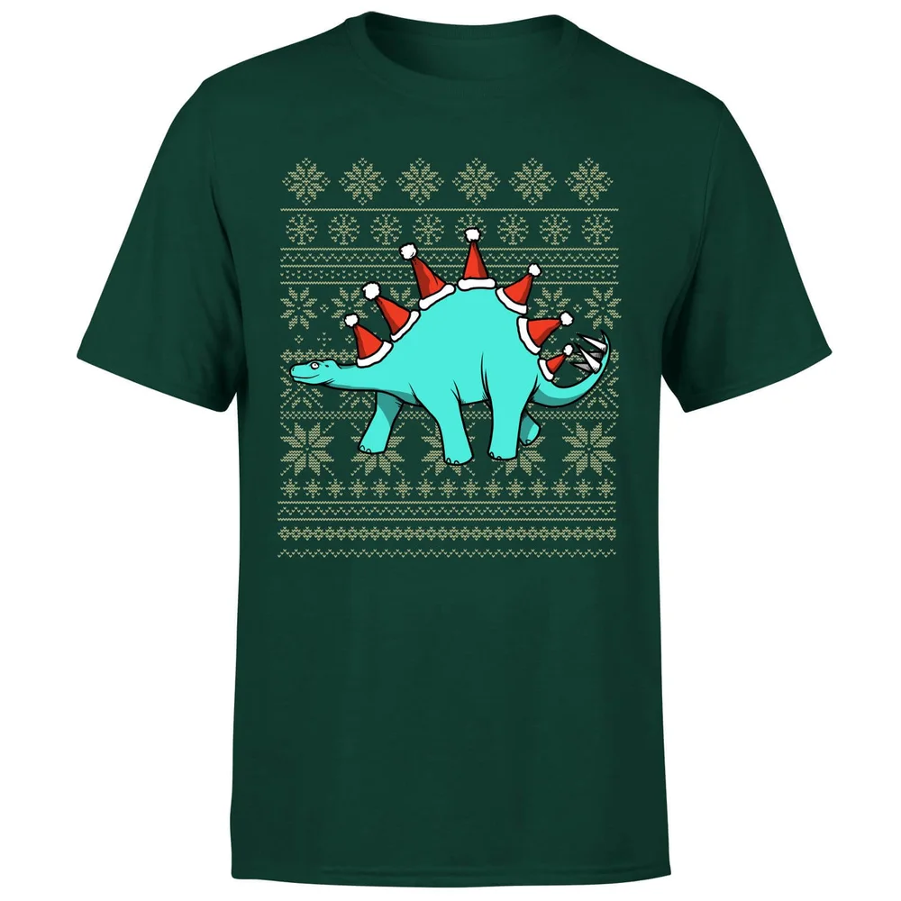 Stegosantahats T-Shirt - Donkergroen - S - Forest Green Afbeelding 1