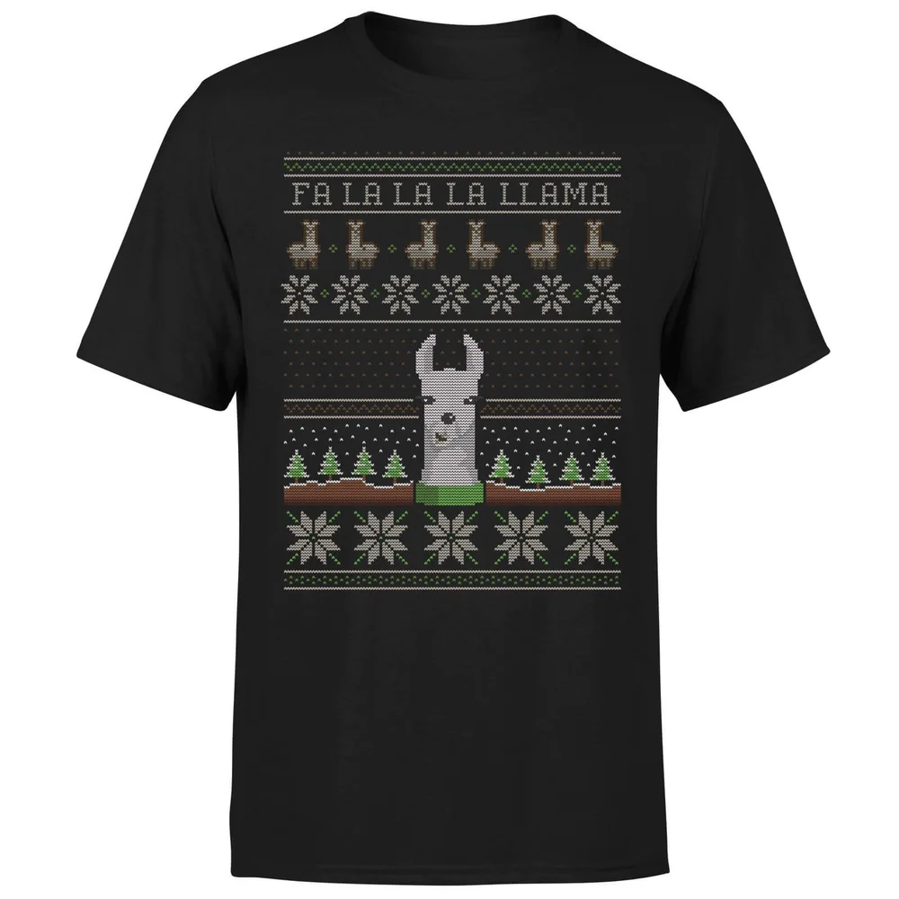 Fa La La La Llama T-Shirt - Zwart - S Afbeelding 1
