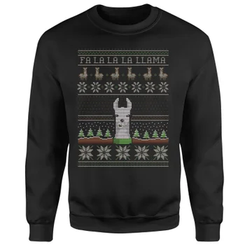 Fa La La La Llama Kersttrui - Zwart