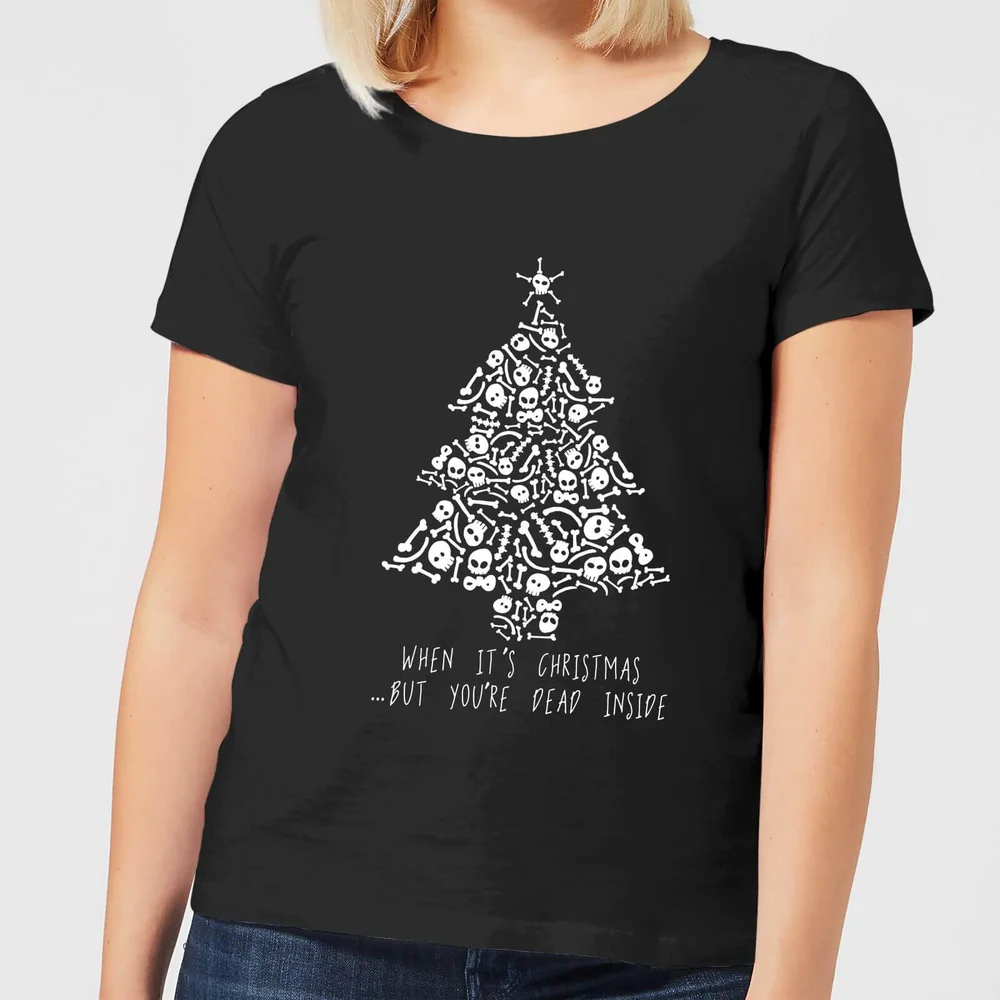 Dead Inside Dames T-Shirt - Zwart - 3XL Afbeelding 1