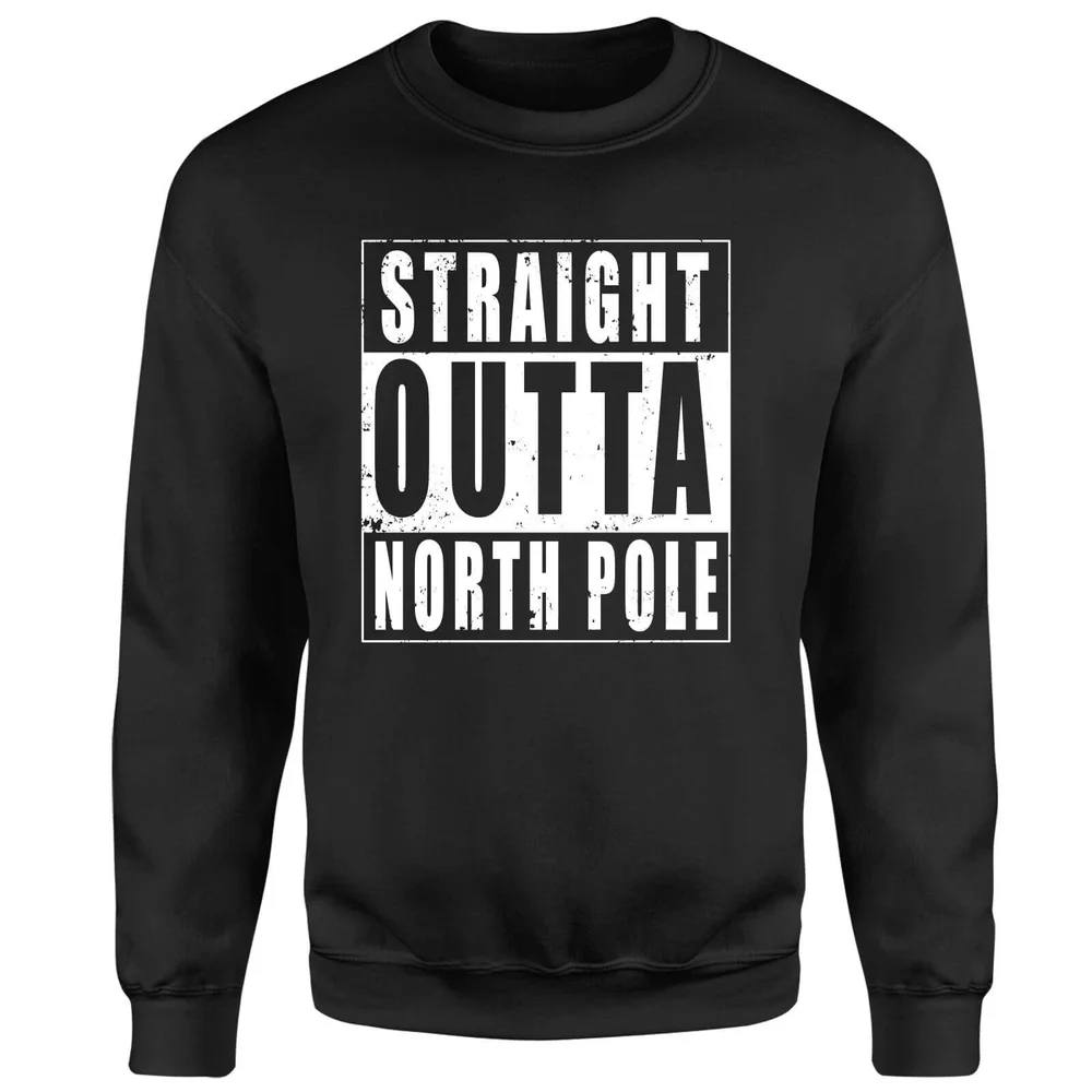 Straight Outta North Pole Kersttrui - Zwart - S Afbeelding 1