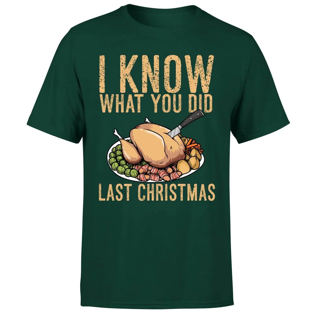 I Know What You Did Last Christmas T-Shirt - Donkergroen - S - Forest Green Afbeelding 1