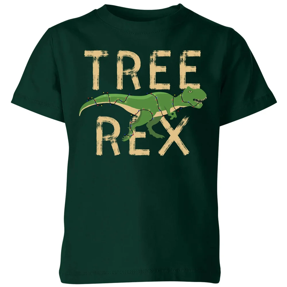 Tree Rex Kinder T-Shirt - Donkergroen - 98/104 (3-4 jaar) - Forest Green Afbeelding 1