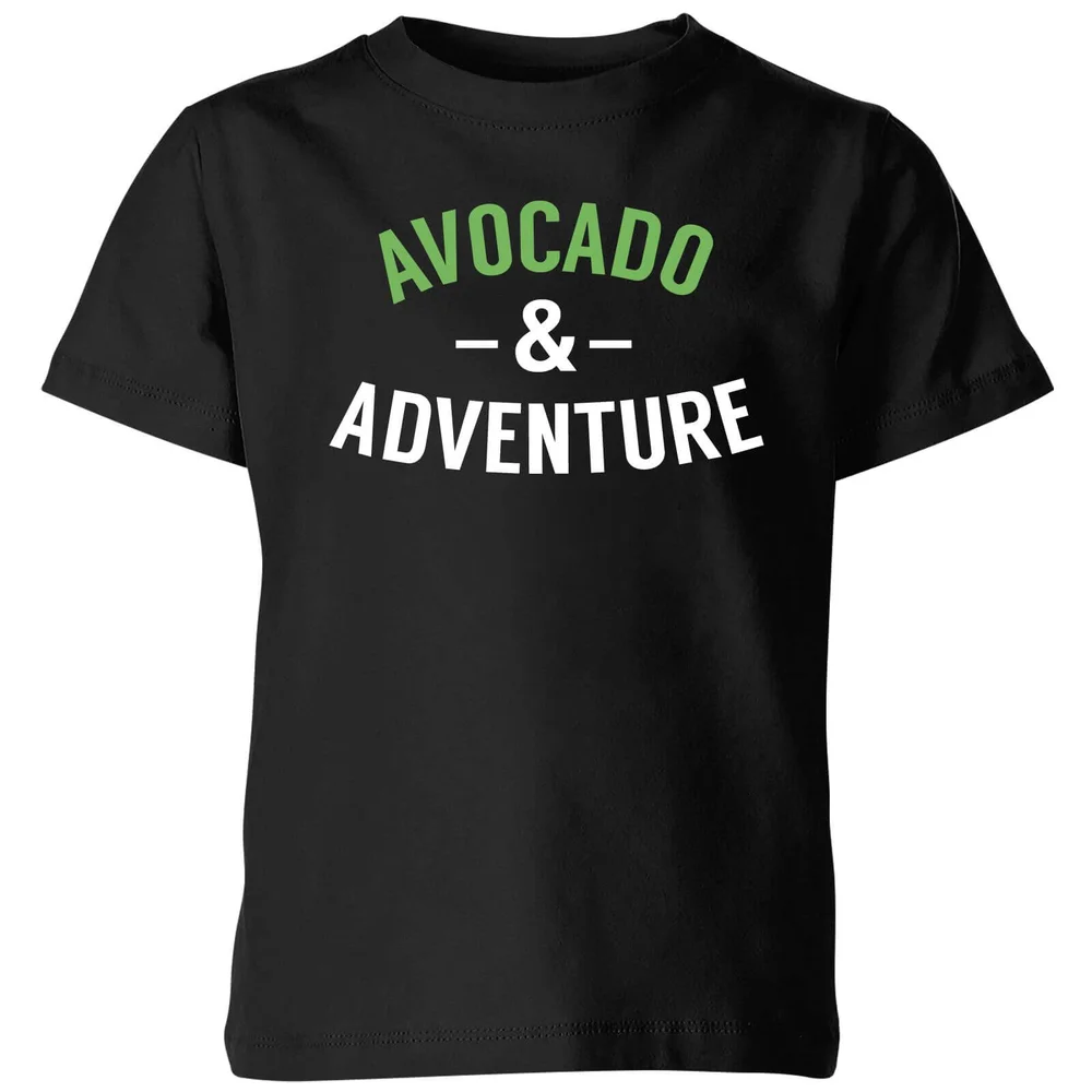 Avocado and Adventure Kids' T-Shirt - Black - 98/104 (3-4 jaar) - Zwart Afbeelding 1