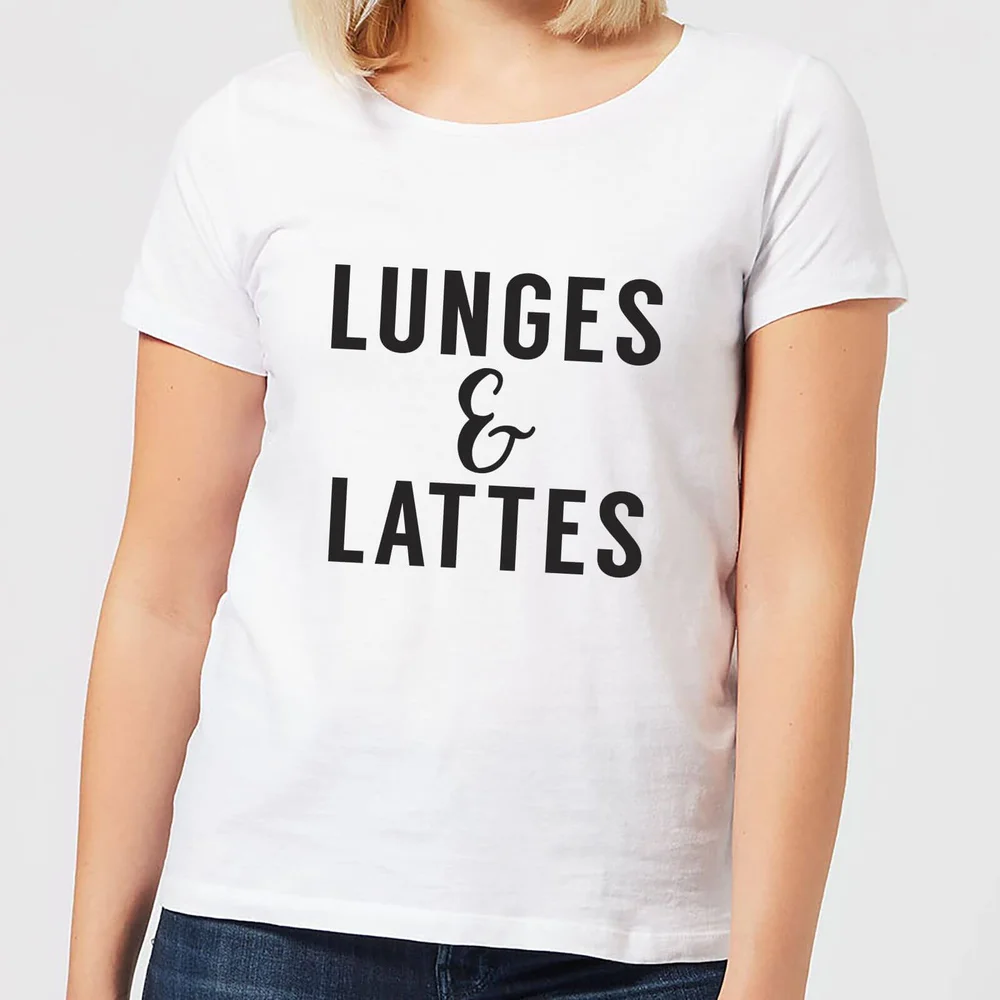 Lunges and Lattes Women's T-Shirt - White - S - Wit Afbeelding 1