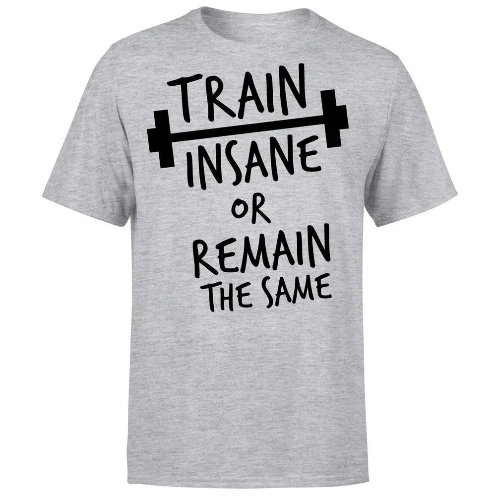 Train Insane or Remain the Same T-Shirt - Grey - S - Grijs Afbeelding 1