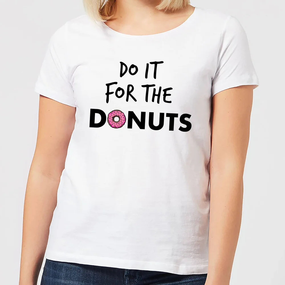 Do it for Donuts Women's T-Shirt - White - S - Wit Afbeelding 1